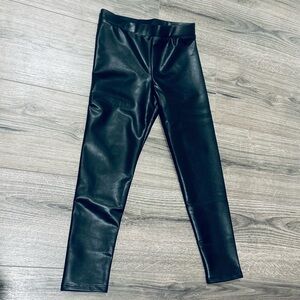 NWT Gap Kids Black Faux Vegan Leather Girls Leggings Size SMALL 6-7